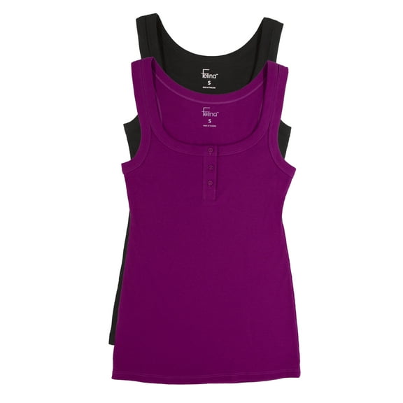Ribbed Henley Tank 2-Pack | Felina (Miami Nights, X-Large)