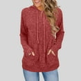 thumbnail image 1 of Ribbed Hoodies for Women Long Raglan Sleeve Winter Long Tunics Drawstring Pocket Hooded Sweatshirt Comfy Trendy Pullover Tops, 1 of 8