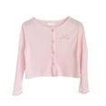 thumbnail image 1 of Ribbed Knit Cropped Cardigan For Girls Button Down Long Sleeve Crop Blouse Casual Lightweight Cute Bow Knot Outerwear Tops, 1 of 6