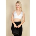 thumbnail image 1 of Ribbed Knit Deep Plunge Crop Top, 1 of 9