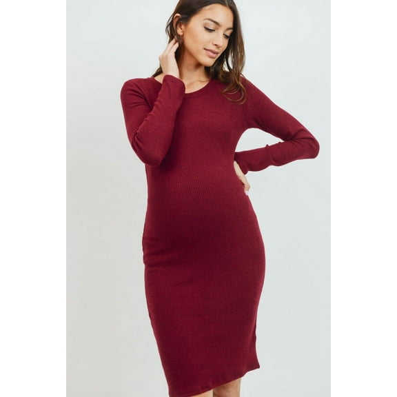 Ribbed Knit Maternity Bodycon Dress