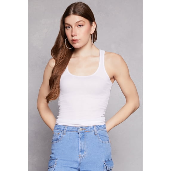 Women's Ribbed Knit Racerback Tank Top