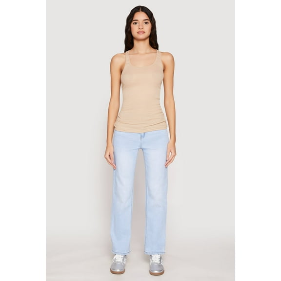 Womens Ribbed Knit Racerback Tank Top