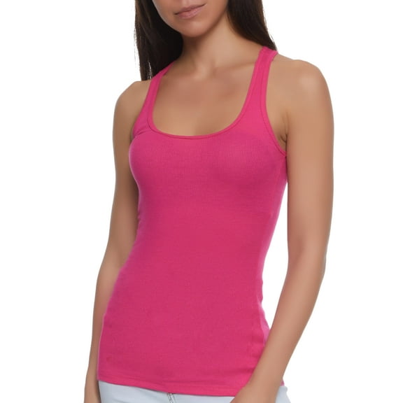 Womens Ribbed Knit Racerback Tank Top