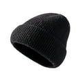 thumbnail image 1 of Ribbed Knitted Caps for Men Fleece Lined Beanies Warm Winter Slouchy Beanie Hats Ski Hat Black, 1 of 2