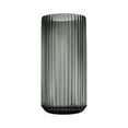 thumbnail image 1 of Ribbed Large Grey Glass Ribbed Flower Vase for Dinning Table Decor, 1 of 6