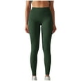 thumbnail image 1 of Ribbed Leggings for Women High Waist Long Yoga Pants Stretchy Butt Lifting Fitness Skinny Leggings Workout Leggings Tights Army Green,S, 1 of 6