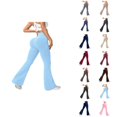 thumbnail image 1 of Ribbed Leggings for Women High Waisted Tummy Control Flared Leggings Stretch Soft Yoga Pants Lifting Workout Pants, 1 of 4