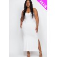 thumbnail image 1 of Ribbed Long Cami Dress with Side Slits, designed for plus sizes, 1 of 9