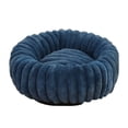 thumbnail image 1 of Ribbed Long Plush Round Pet Bed, 23.6" Warm Pet House Calming Donut Kennel with Non-Slip Base for Cats and Medium Dogs, 1 of 5