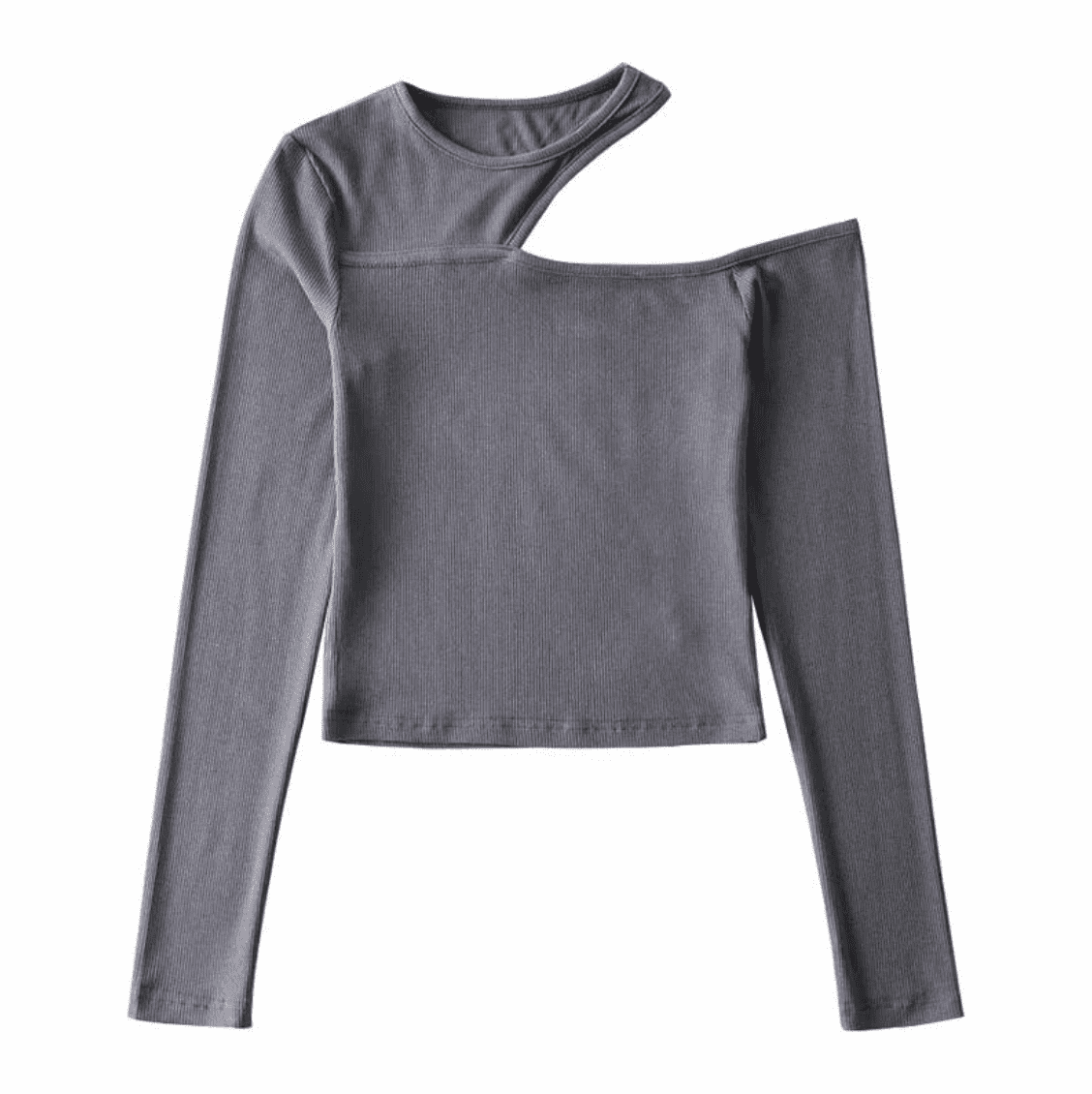 【2plan】Solin cut ribbed long sleeve tee A New Day Women's Slim Fit Ribbed Long Sleeve Cut-Out T