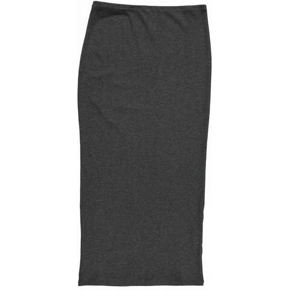 Ribbed Midi Skirt For Women By BGDK- Bodycon Pencil Skirt With Elastic Waist- Comfortable Straight Stretchy Below The Knee Skirt - High Waist Fitted Skirt For Work, Office, Business, Church dk heather
