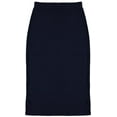 thumbnail image 1 of Ribbed Midi Skirt For Women By BGDK- Bodycon Pencil Skirt With Elastic Waist- Comfortable Stretchy Below The Knee Skirt - High Waist Fitted Skirt For Work, Office, Business, Church navy x small, 1 of 5
