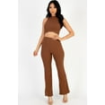 thumbnail image 1 of Ribbed Mock Neck Crop Tank Top & Bootcut Pants Set, 1 of 2