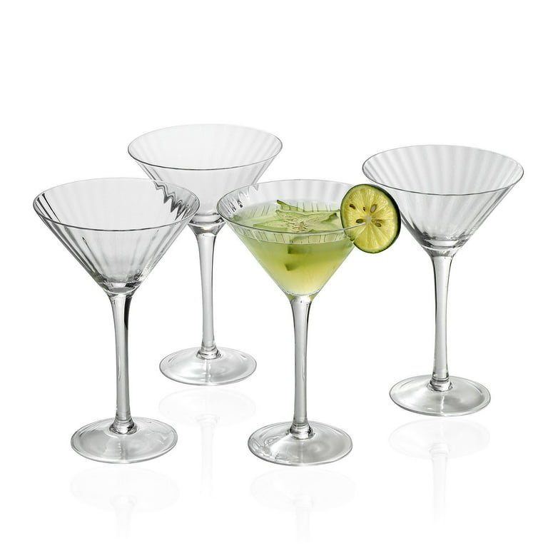 Martini Cocktail Glasses, Modern Glassware Collection, Set of 4