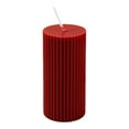 thumbnail image 1 of Ribbed Pillar Candles Red Burgundy Column Aroma Candle for Wedding Holiday Party Table Home Decor, 1 of 5