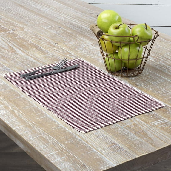 Ribbed Placemat in Burgundy - Set of 6