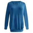 thumbnail image 1 of Ribbed Pocket Pullover Sweatshirt For Women Loose Fit Long Sleeve Top Autumn Winter Comfortable Casual Wear, 1 of 5