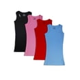 thumbnail image 1 of Ribbed Racerback Tank Tops Colorful 4-Pack, 1 of 4