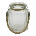 thumbnail image 1 of Ribbed Round Jar With Rope Wrapped Neck - 4.25"X4.25"X5.75", 1 of 6