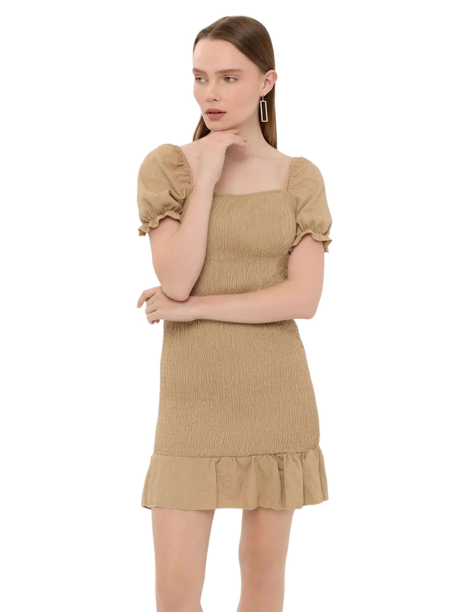 Ruffled Square Neck Mini Dress main image 1