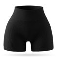 thumbnail image 1 of Ribbed Seamless High Waist Workout Biker Shorts, Tummy Control Gym Shorts, 1 of 6
