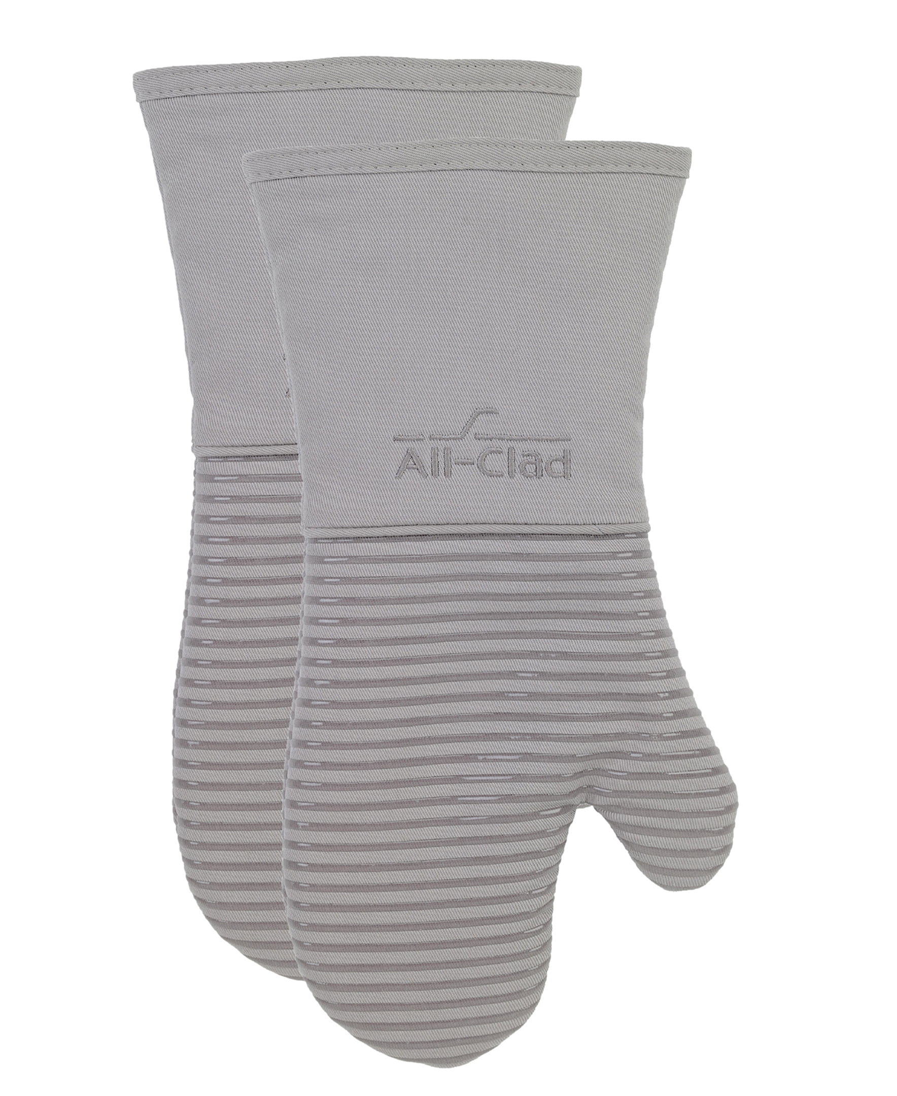 All-Clad Premium Silicone Oven Mitts, 2-Pack, Titanium