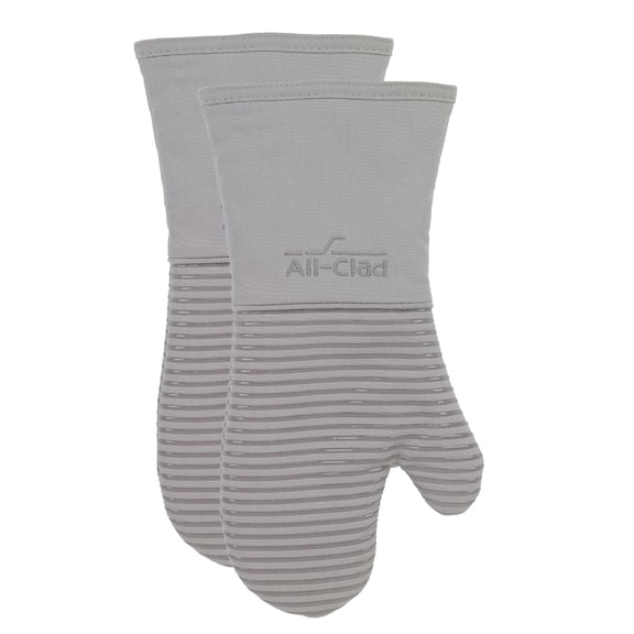 All-Clad Premium Silicone Oven Mitts, 2-Pack, Titanium
