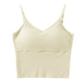 thumbnail image 1 of Ribbed Sleeveless Tank Top Women's Built in Shelf Bra V Neck Crop for Yoga Gym or Streetwear Quick Dry Stretchy Fabric, 1 of 7