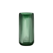 Ribbed Small Green Glass Ribbed Flower Vase for Dinning Table Decor
