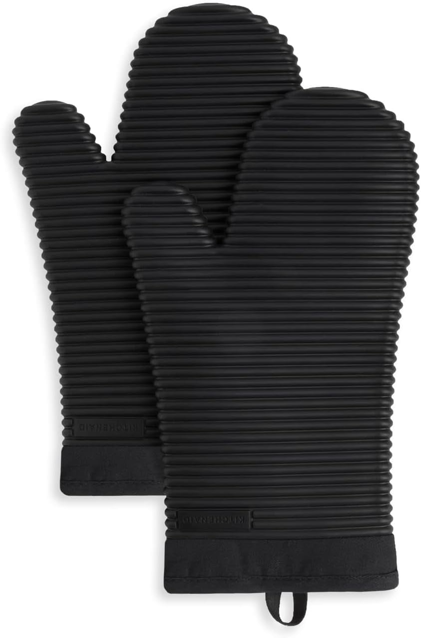 Ribbed Soft Silicone Oven Mitt