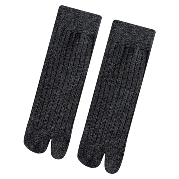 Ribbed Split-Toe Cotton Socks for Women Middle Calf Two Toe Separator Breathable Spring Autumn Sports Anti-Slip Design