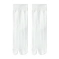 thumbnail image 1 of Ribbed Split-Toe Cotton Socks for Women Middle Calf Two Toe Separator Breathable Spring Autumn Sports Anti-Slip Design, 1 of 8