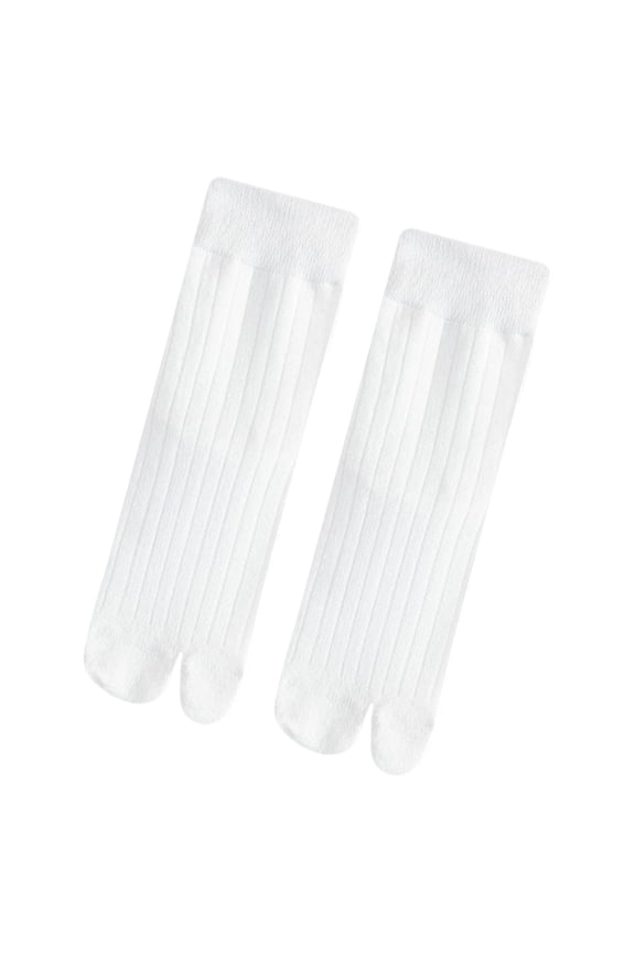 Ribbed Split-Toe Cotton Socks for Women Middle Calf Two Toe Separator Breathable Spring Autumn Sports Anti-Slip Design