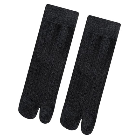 Ribbed Split-Toe Cotton Socks for Women Middle Calf Two Toe Separator Breathable Spring Autumn Sports Anti-Slip Design