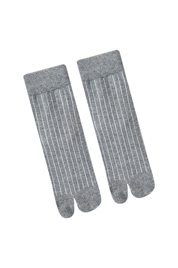 Ribbed Split-Toe Cotton Socks for Women Middle Calf Two Toe Separator Breathable Spring Autumn Sports Anti-Slip Design