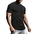 thumbnail image 1 of Ribbed T Shirts for Men Crewneck Short Sleeve Casual Slim Pullover Tops Basic Solid Stretchy Comfort Athletic Workout Tees T-Shirts, 1 of 7
