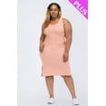 thumbnail image 1 of Ribbed Tank Dress with Side Slits, tailored for plus sizes, 1 of 10