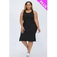 thumbnail image 1 of Ribbed Tank Dress with Side Slits, tailored for plus sizes, 1 of 10