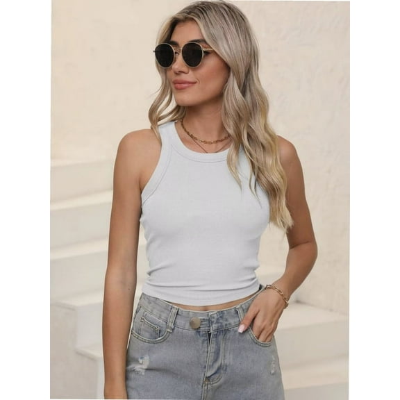 Ribbed Tank Tops for Women, Slim Knit Basic Summer Tops for Women Going Out Tops