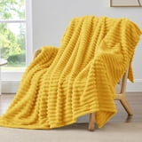Ribbed Twin Blanket for Couch & Bed, Light Yellow, 60"x80" - Walmart.com
