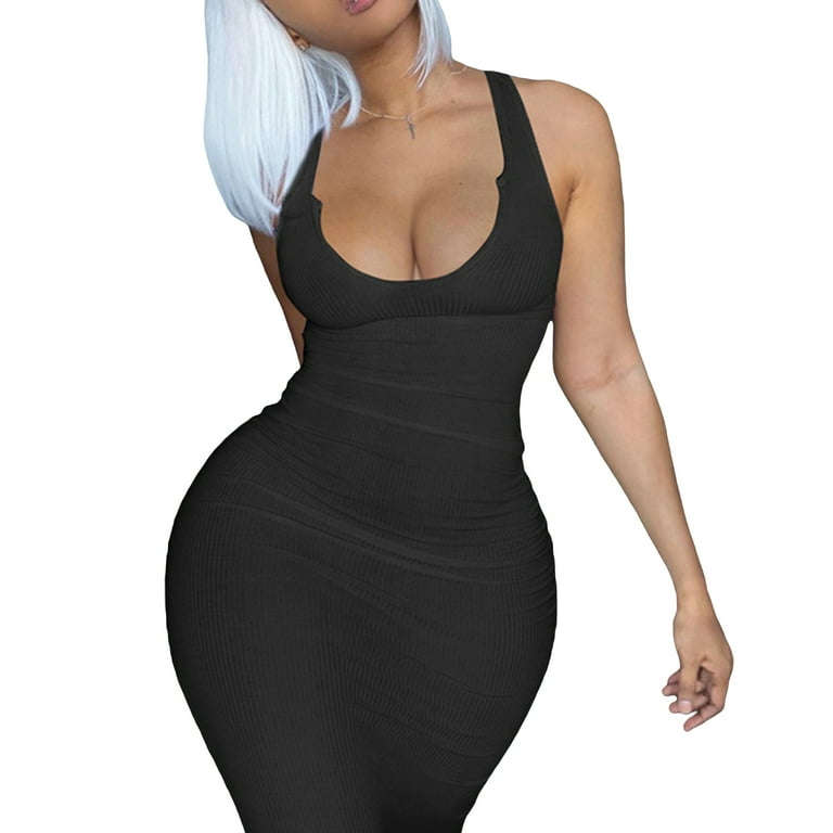 Sexy Solid Tank Long Bodycon Dress Sexy Solid Tank Long Bodycon Dress
