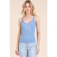 thumbnail image 1 of Ribbed V-neck Lace Trim With Strap Tank Top, 1 of 4