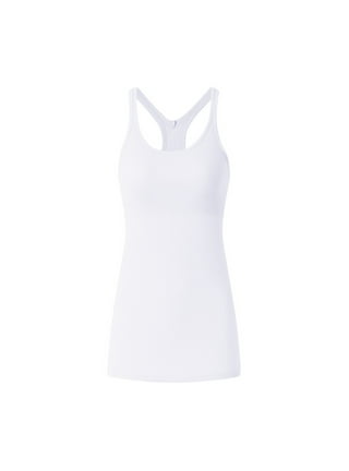 Cotton Undershirt for Women Tank Tops with Built-in Shelf Bra Racerback  Workout Yoga Top with Shelf Bra 