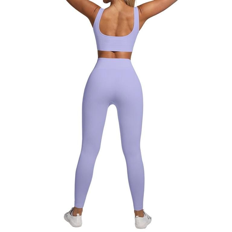Ribbed Yoga Set Women Seamless Gym Tracksuit Sport Outfits Workout