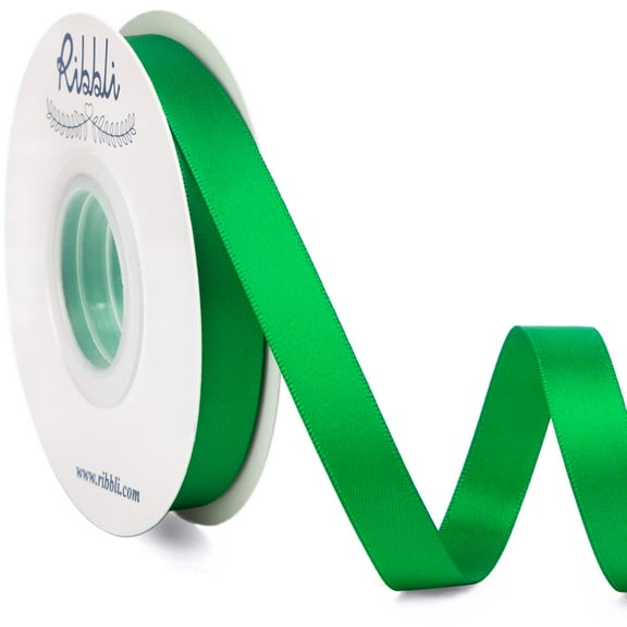 Ribbli Emerald Green Double Faced Satin Ribbon,1/2 x Continuous 25 Yards,Use for Bows Bouquet,Gift Wrapping,Christmas Decorating