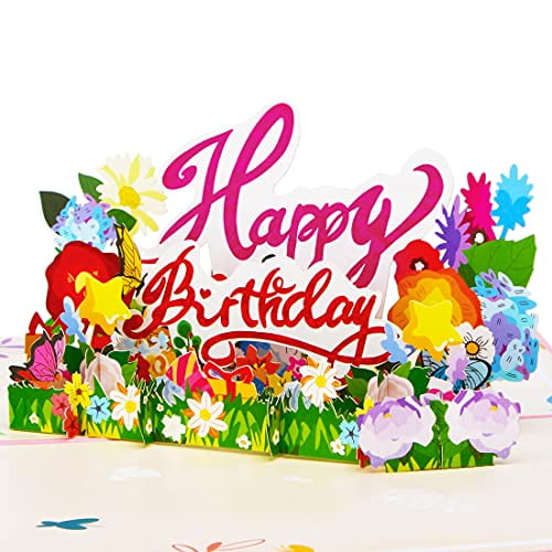 Ribbli Floral Birthday 3D Greeting Pop Up Card Birthday Card,Happy