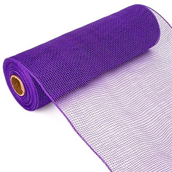 Ribbli Purple Mesh Ribbon,10 inch x 30 feet(10Yard), Halloween Ribbon for Wreath Swags and Christmas Tree Decoration (Non-Metallic)