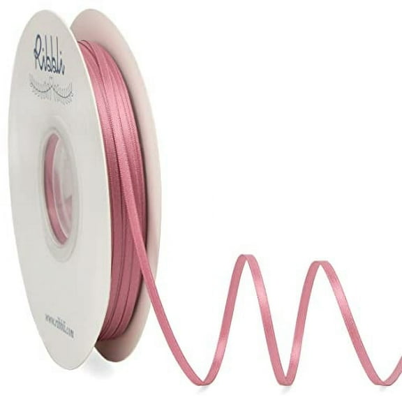 Ribbli Satin Ribbon 1/8 inch x Continuous 100 Yards, Thin Mauve Ribbon Double Faced Use for Wedding Invitation Card, Gift Wrapping, Christmas Ornaments,Tag Decoration