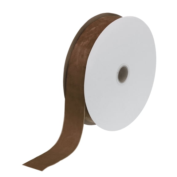 Uxcell Velvet Ribbon Single Face Spool Silky Velvet Fabric for DIY Crafts Gift Wrapping 1 1/2" x 25 Yard Deep Brown